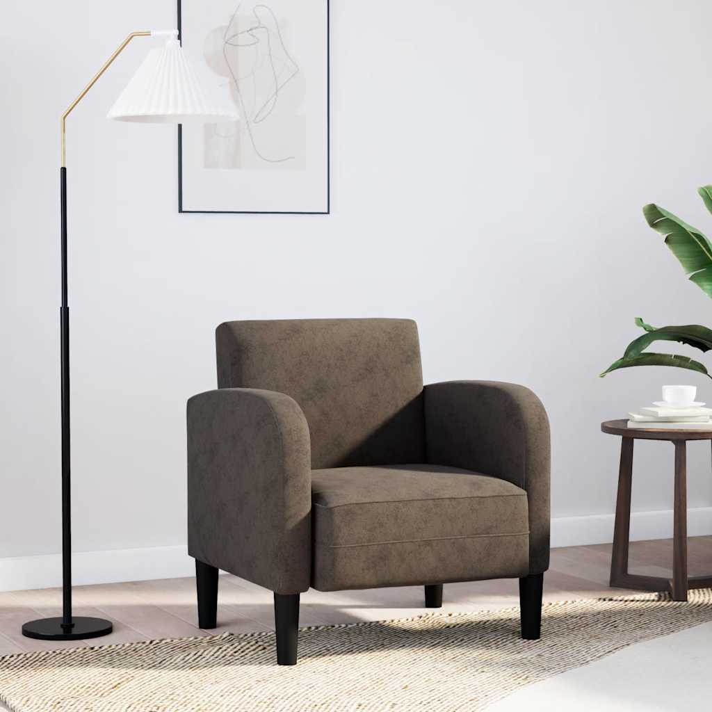 Divano Sedia con Braccioli Grigio Scuro 54 cm in Similpelle