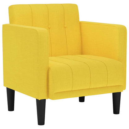 Divano Sedia con Braccioli Giallo Chiaro 53 cm in Tessuto