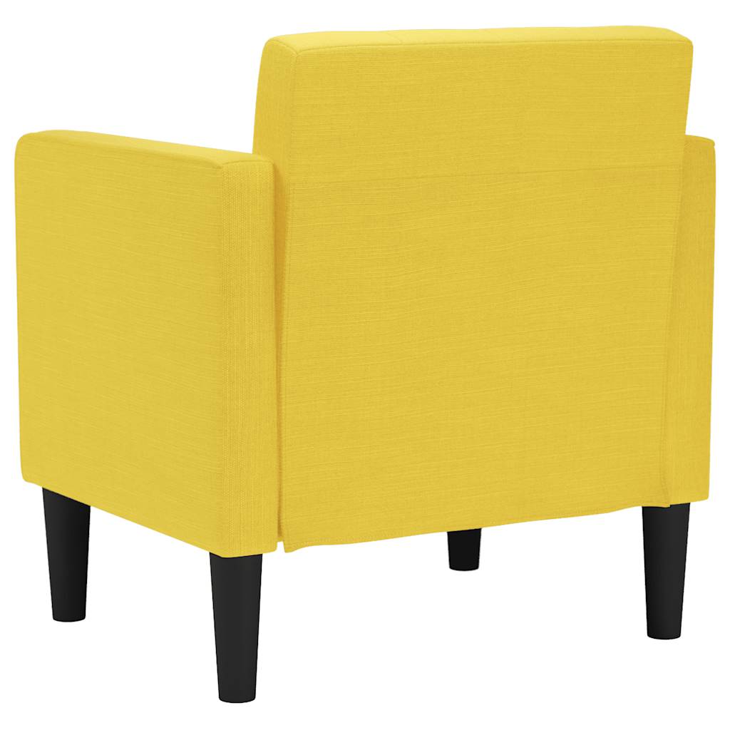 Divano Sedia con Braccioli Giallo Chiaro 53 cm in Tessuto