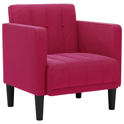Divano Sedia con Braccioli Rosso Vino 53 cm in Velluto
