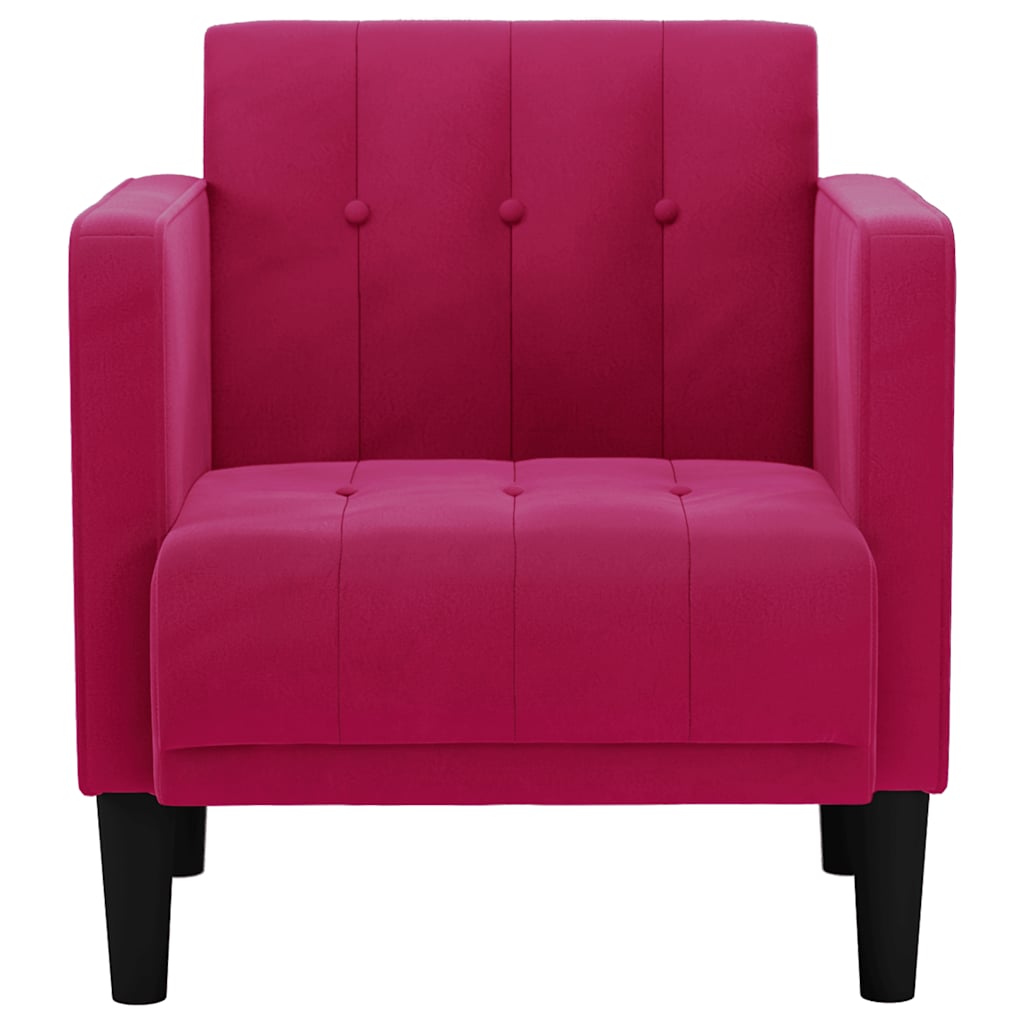 Divano Sedia con Braccioli Rosso Vino 53 cm in Velluto