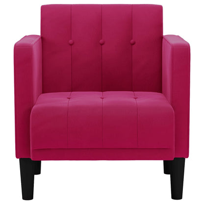 Divano Sedia con Braccioli Rosso Vino 53 cm in Velluto