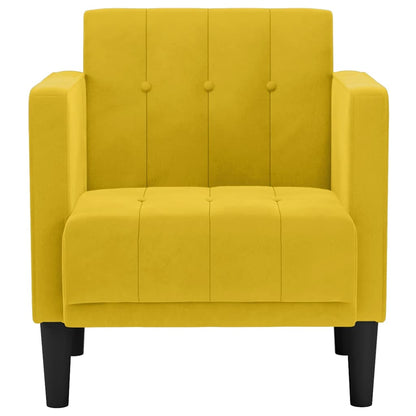 Divano Sedia con Braccioli Giallo 53 cm in Velluto