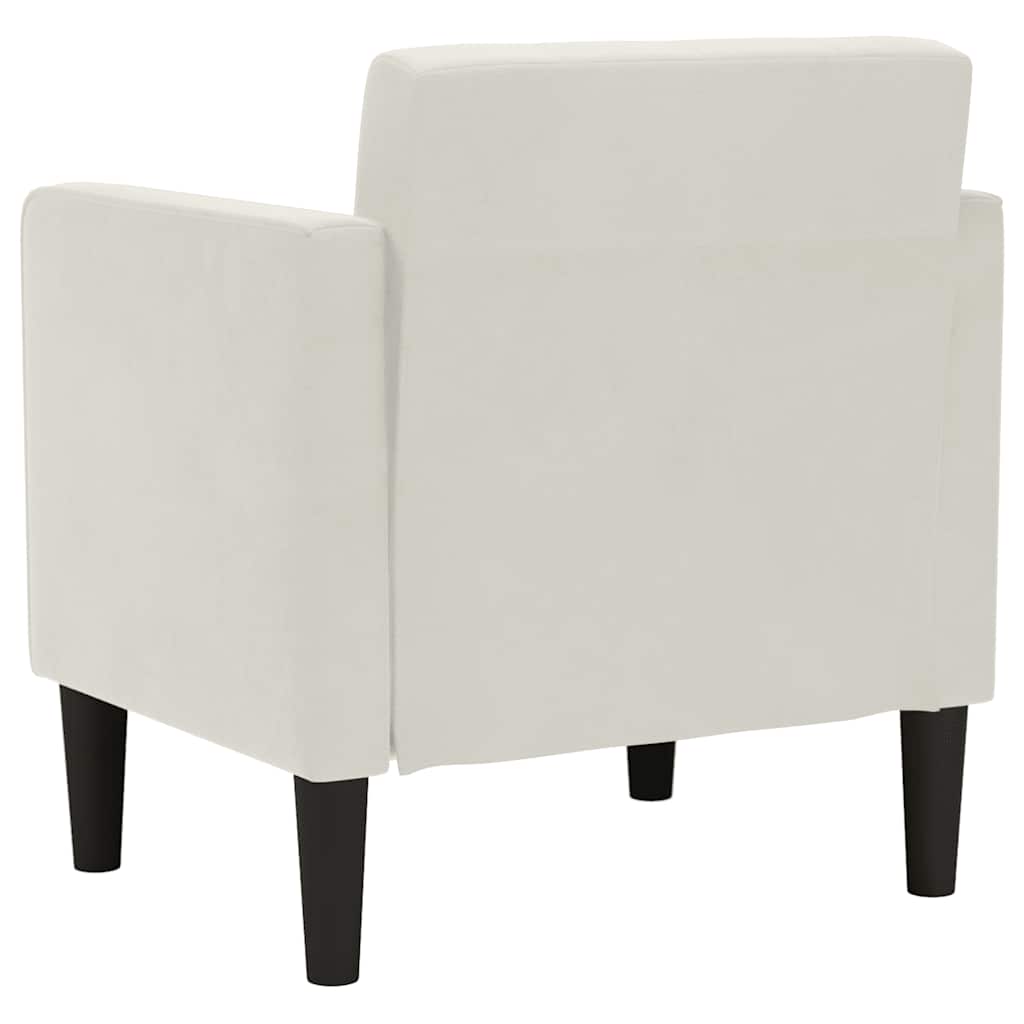 Divano Sedia con Braccioli Crema 53 cm in Velluto