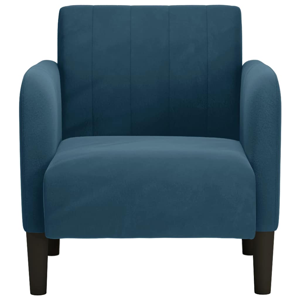 Divano Sedia con Braccioli Blu 54 cm in Velluto