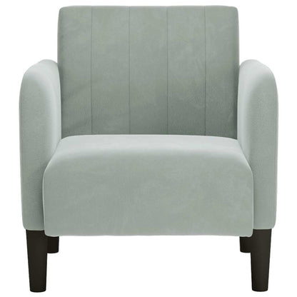Divano Sedia con Braccioli Grigio Chiaro 54 cm in Velluto