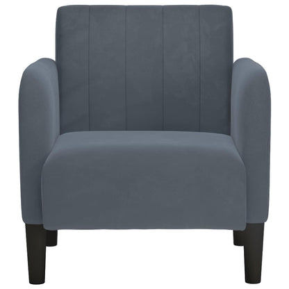 Divano Sedia con Braccioli Grigio Scuro 54 cm in Velluto