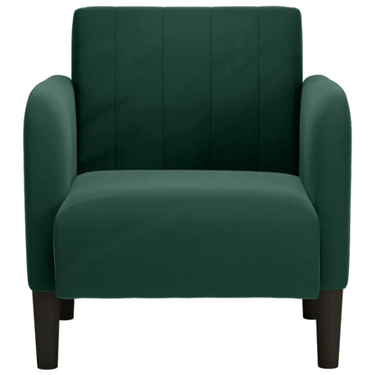 Divano Sedia con Braccioli Verde Scuro 54 cm in Velluto