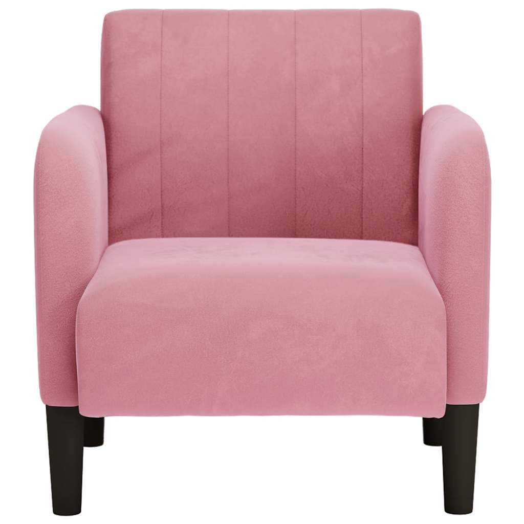 Divano Sedia con Braccioli Rosa 54 cm in Velluto