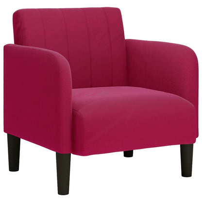 Divano Sedia con Braccioli Rosso Vino 54 cm in Velluto