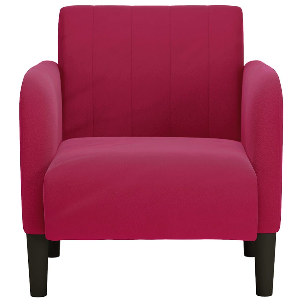 Divano Sedia con Braccioli Rosso Vino 54 cm in Velluto