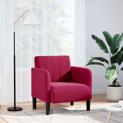 Divano Sedia con Braccioli Rosso Vino 54 cm in Velluto