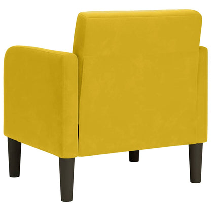 Divano Sedia con Braccioli Giallo 54 cm in Velluto