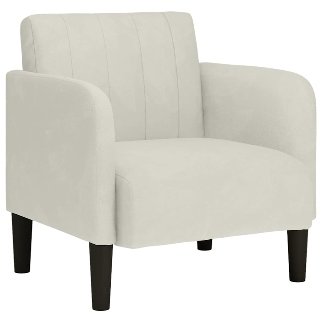 Divano Sedia con Braccioli Crema 54 cm in Velluto