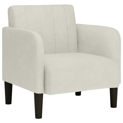Divano Sedia con Braccioli Crema 54 cm in Velluto