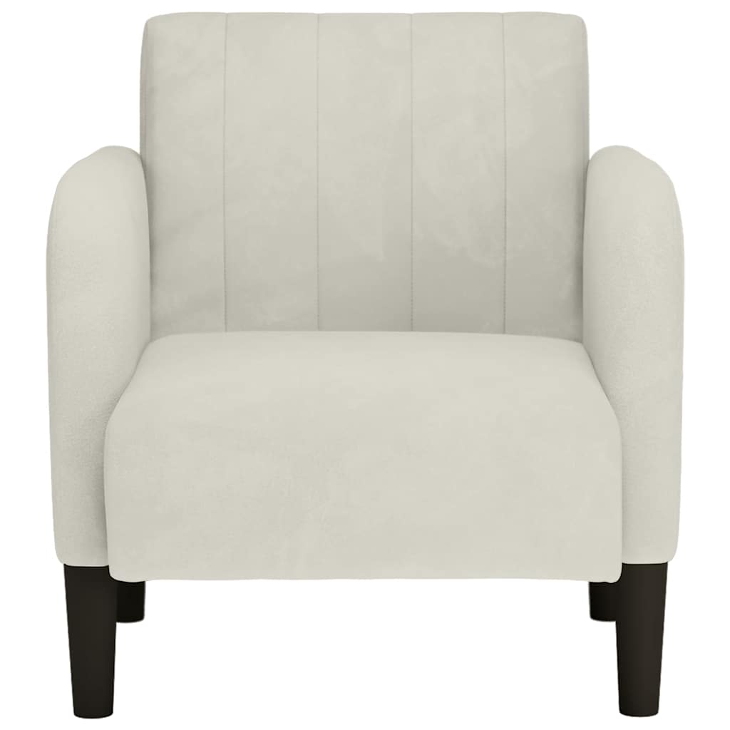 Divano Sedia con Braccioli Crema 54 cm in Velluto