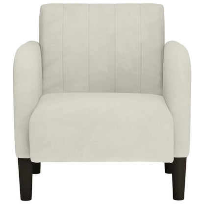 Divano Sedia con Braccioli Crema 54 cm in Velluto