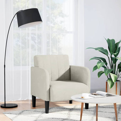 Divano Sedia con Braccioli Crema 54 cm in Velluto