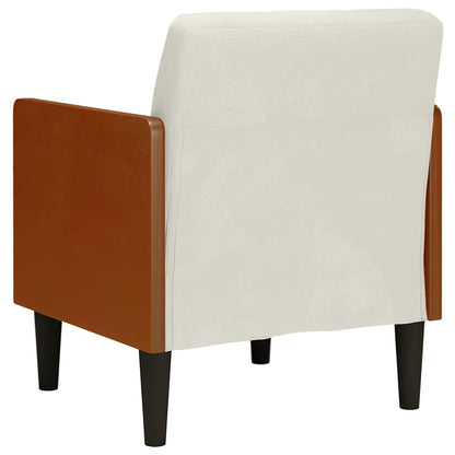 Divano Sedia con Braccioli Crema 55 cm in Velluto