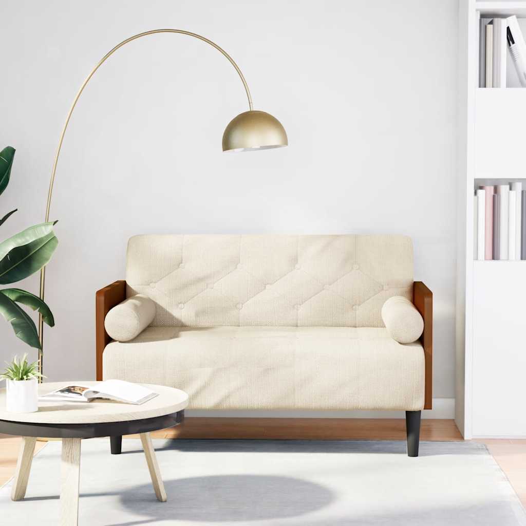 Divano Divanetto con Cuscini Bolster 110 cm Lino
