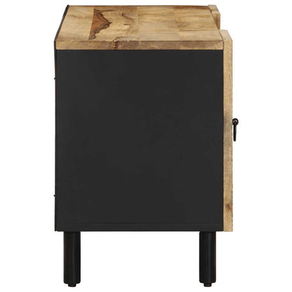 Mobile Porta TV Nero 105x33,5x46 cm Legno Massello Mango Grezzo