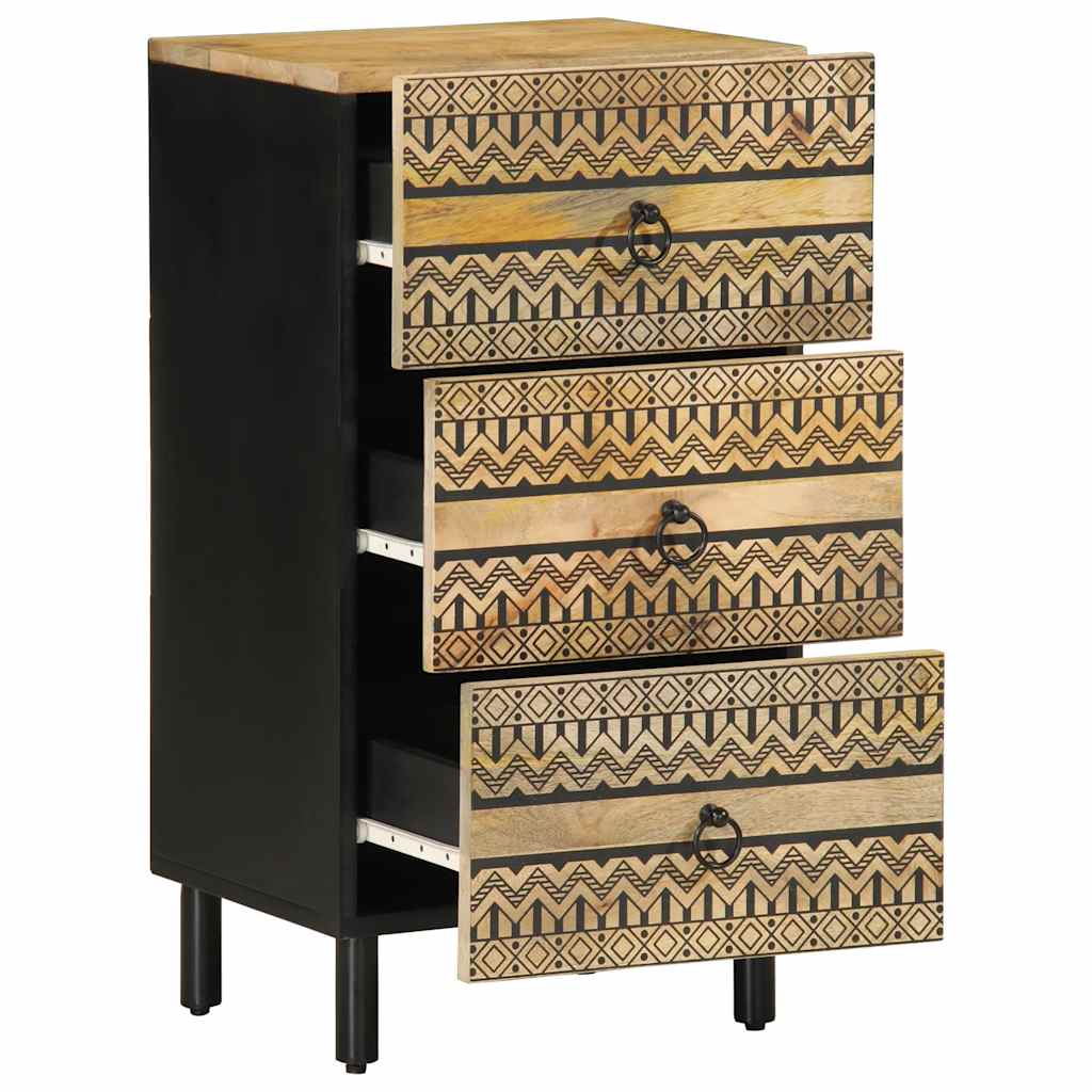 Credenza 40x33,5x75 cm in Legno Massello di Mango Grezzo