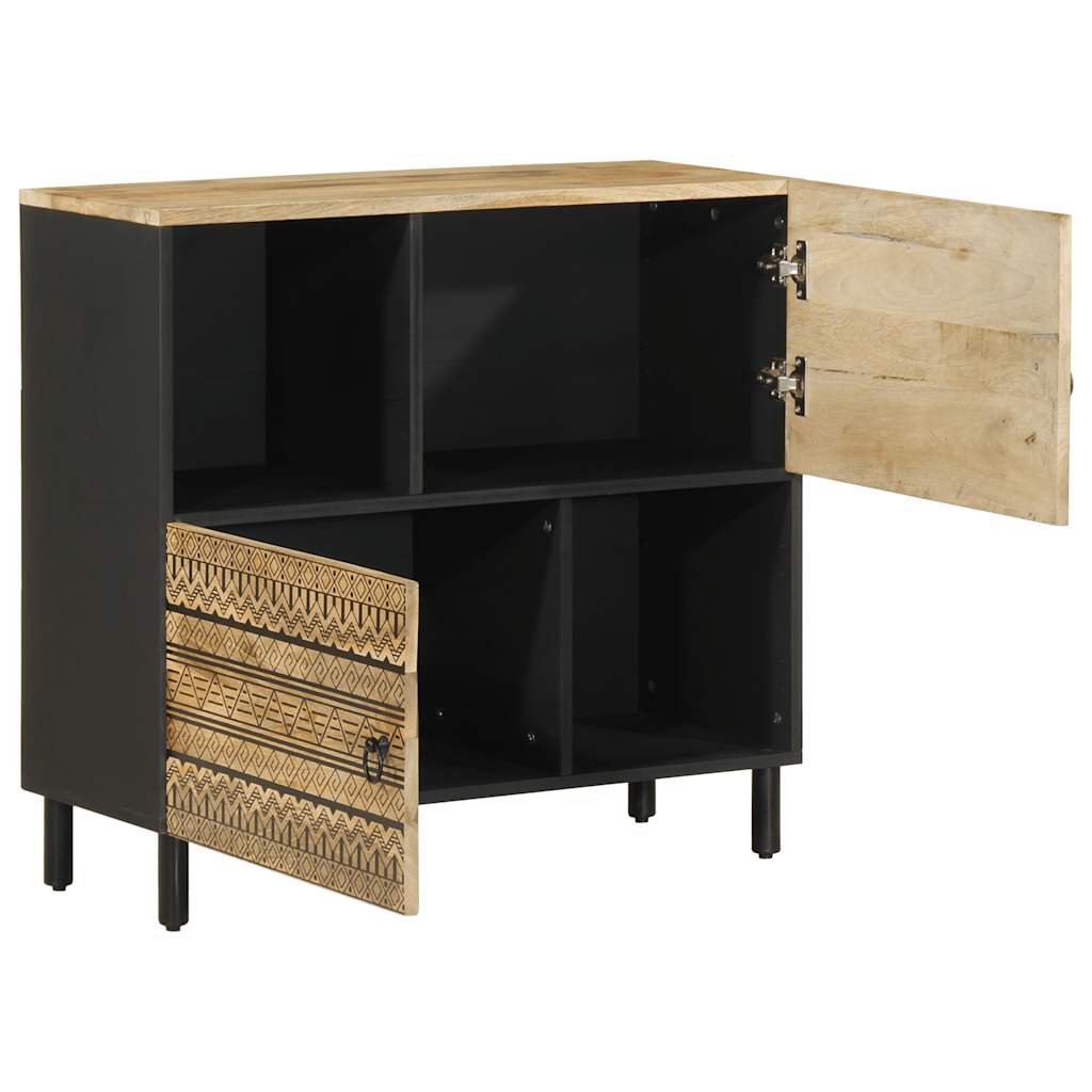 Credenza 80x33,5x75 cm in Legno Massello di Mango Grezzo