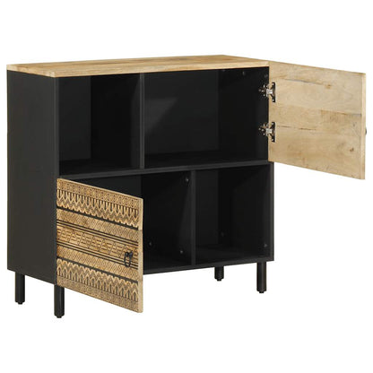 Credenza 80x33,5x75 cm in Legno Massello di Mango Grezzo