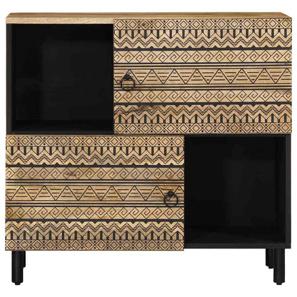 Credenza 80x33,5x75 cm in Legno Massello di Mango Grezzo