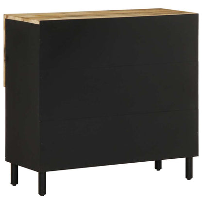 Credenza 80x33,5x75 cm in Legno Massello di Mango Grezzo