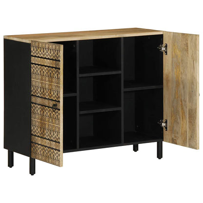 Credenza 90x33,5x75 cm in Legno Massello di Mango Grezzo