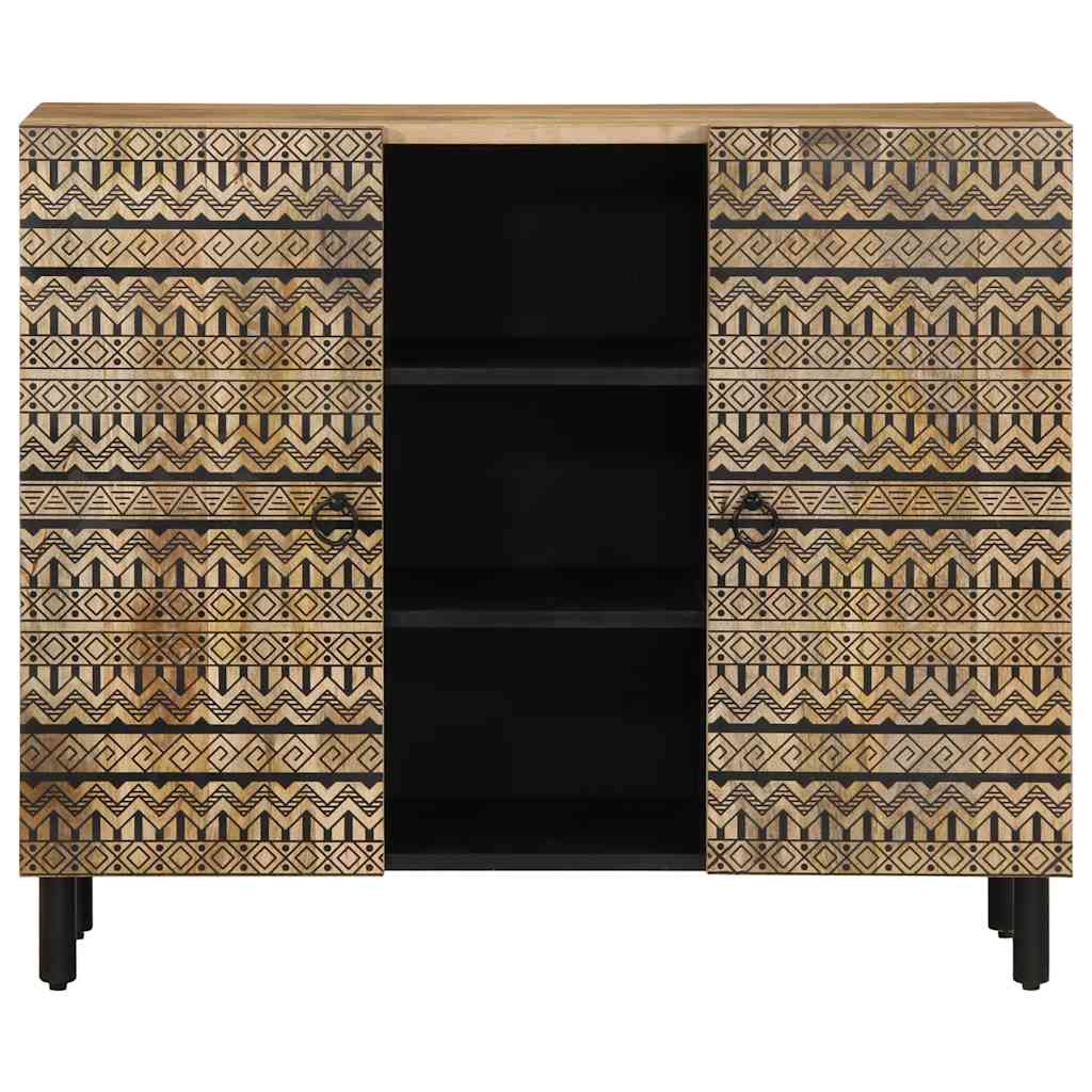 Credenza 90x33,5x75 cm in Legno Massello di Mango Grezzo