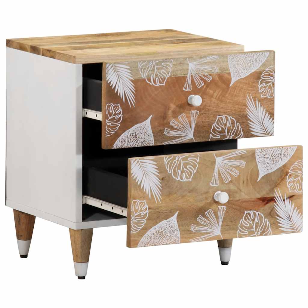 Comodino 40x33,5x46 cm in Legno Massello di Mango