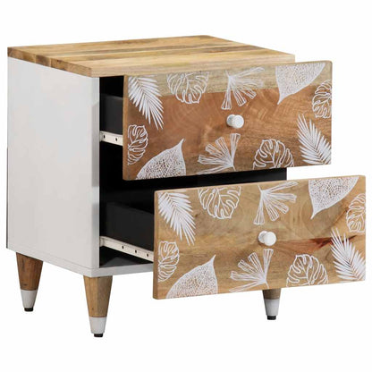 Comodino 40x33,5x46 cm in Legno Massello di Mango