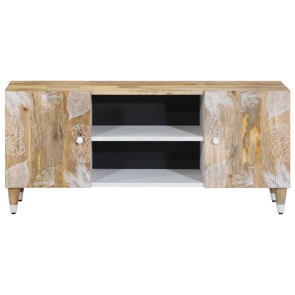 Mobile Porta TV 105x33,5x46 cm in Legno Massello di Mango