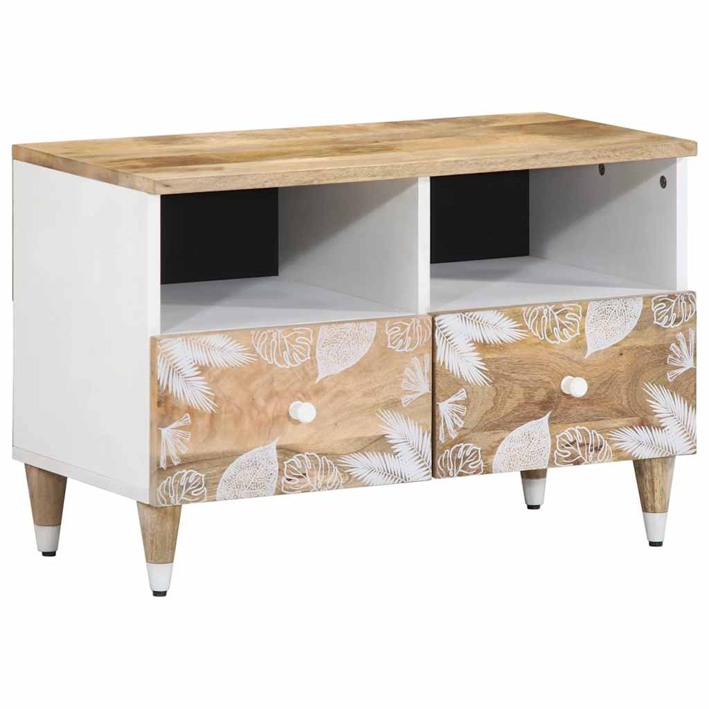 Mobile Porta TV 70x33,5x46 cm in Legno Massello di Mango