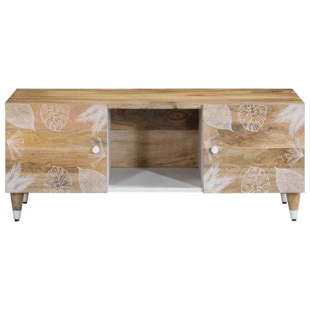 Tavolino da Salotto 100x54x40 cm in Legno Massello di Mango