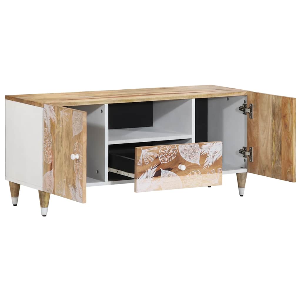 Mobile Porta TV 105x33,5x46 cm in Legno Massello di Mango