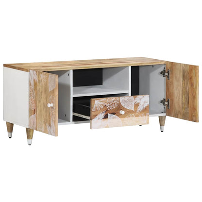 Mobile Porta TV 105x33,5x46 cm in Legno Massello di Mango