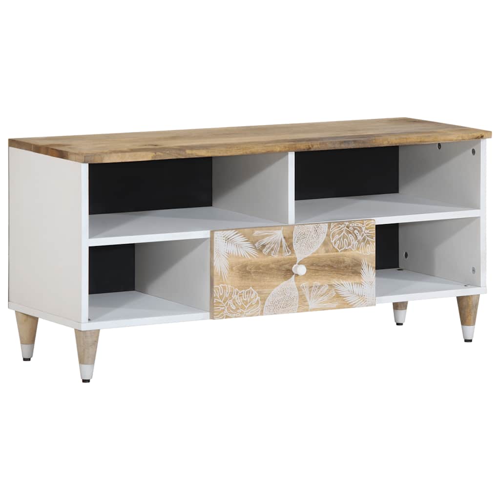 Mobile Porta TV 100x33,5x46 cm in Legno Massello di Mango