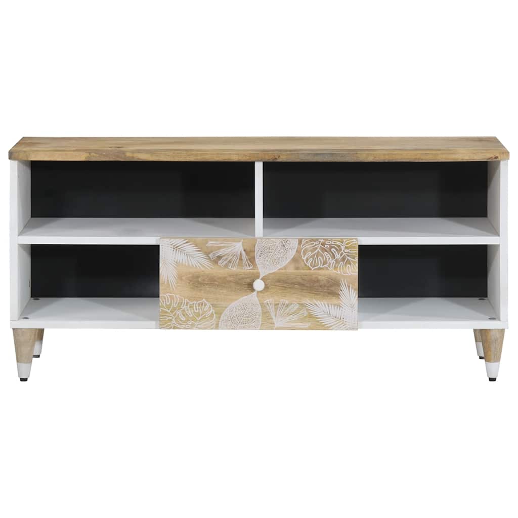Mobile Porta TV 100x33,5x46 cm in Legno Massello di Mango