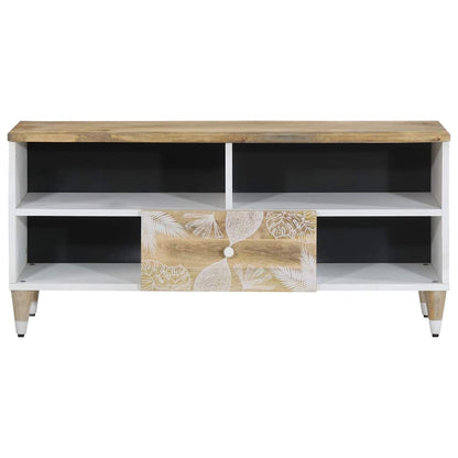 Mobile Porta TV 100x33,5x46 cm in Legno Massello di Mango
