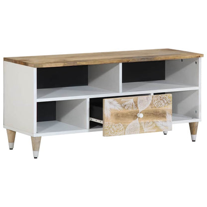 Mobile Porta TV 100x33,5x46 cm in Legno Massello di Mango