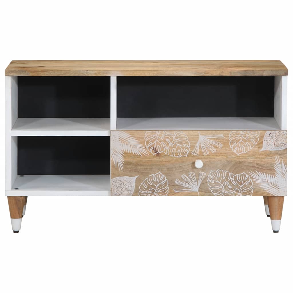 Mobile Porta TV 80x33,5x46 cm in Legno Massello di Mango