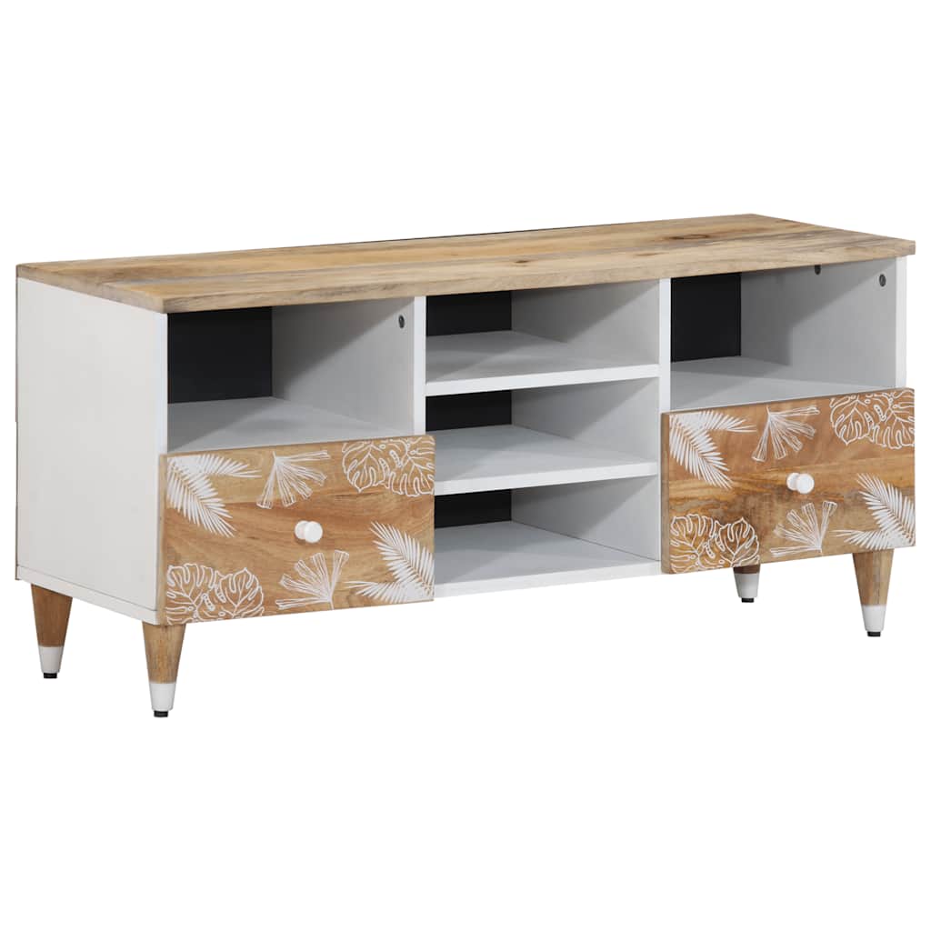 Mobile Porta TV 100x33,5x46 cm in Legno Massello di Mango