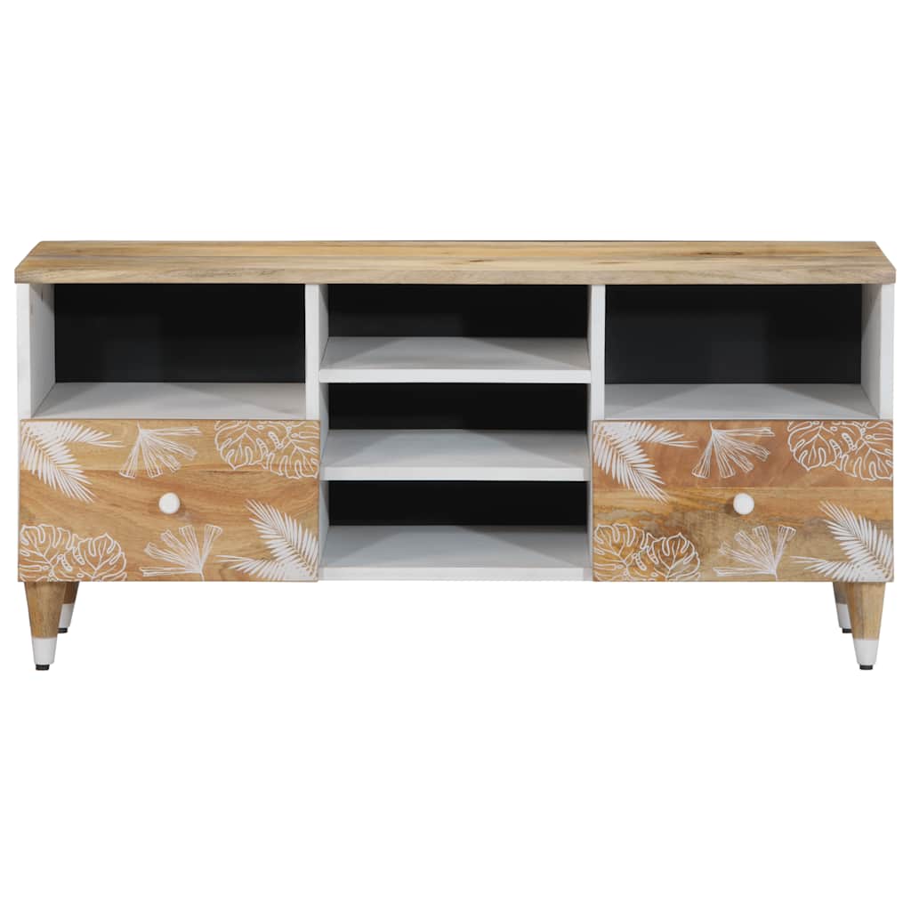 Mobile Porta TV 100x33,5x46 cm in Legno Massello di Mango