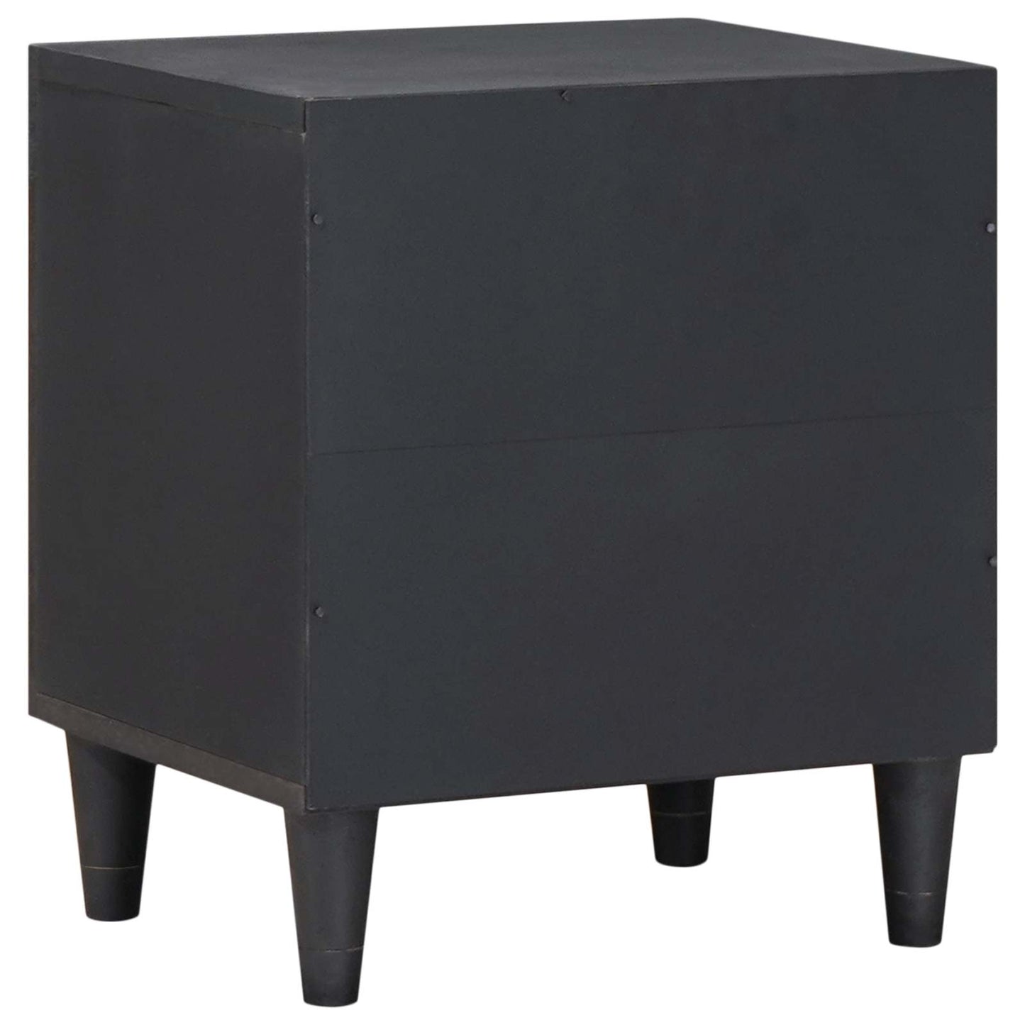 Comodino con porta Nero 40 x 33 x 46 cm Legno di mango massello