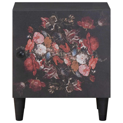 Comodino con porta 2 pcs Nero 40 x 33 x 46 cm