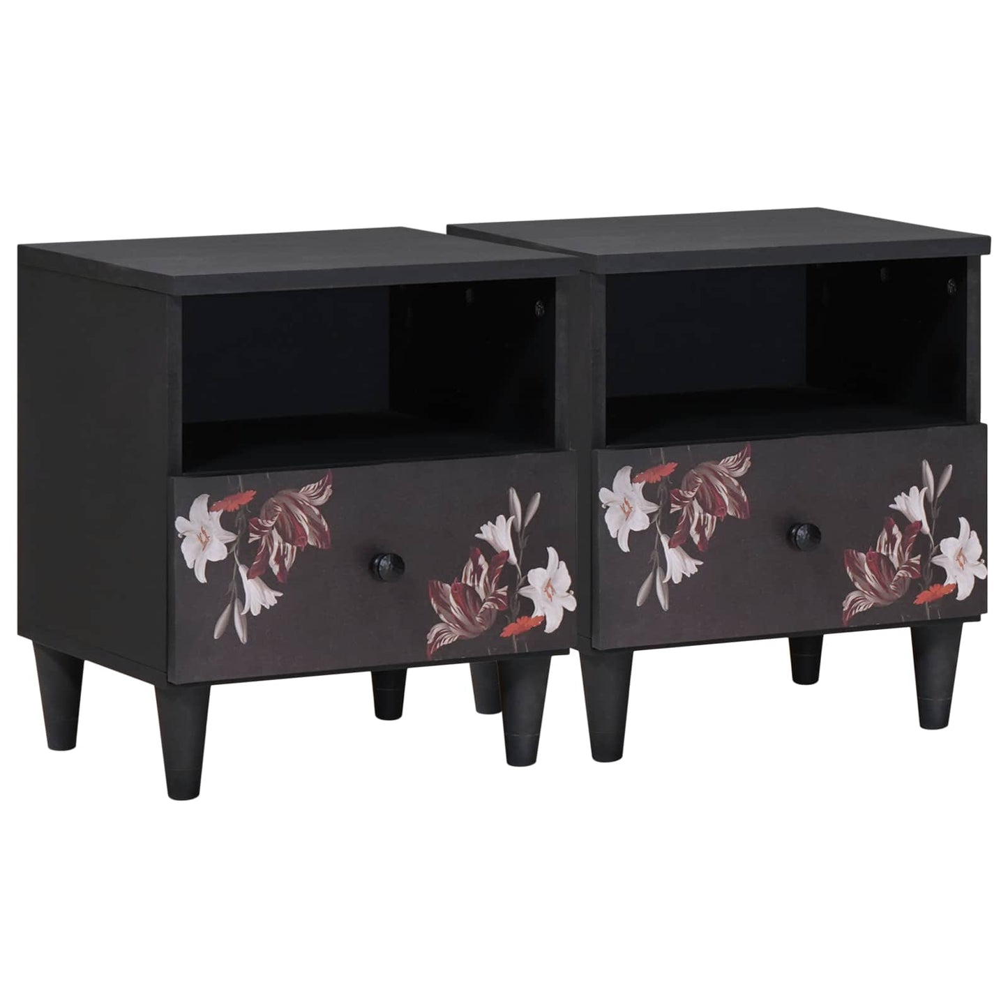 Comodino 2 pcs Marrone 40 x 33 x 46 cm Legno di mango massello