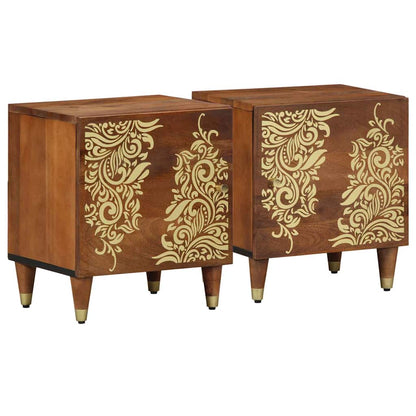 Comodino con porta 2 pcs Marrone miele 40 x 33 x 46 cm